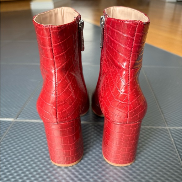 Charles by Charles David Red Virgil Embossed Booties - Picture 3 of 10